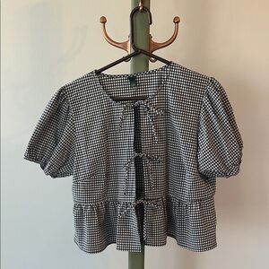 Wild Fable Black and White Checkered Top